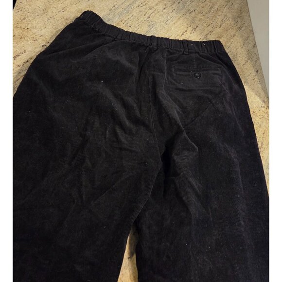 LL Bean Corduroy Pants Womens 16 Black 32x29 Original Fit Elastic Waist - Picture 12 of 14